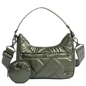 LUG 'Curtsy Mini' Crossbody / Shoulder Bag / Top Handle Bag - Metallic Olive